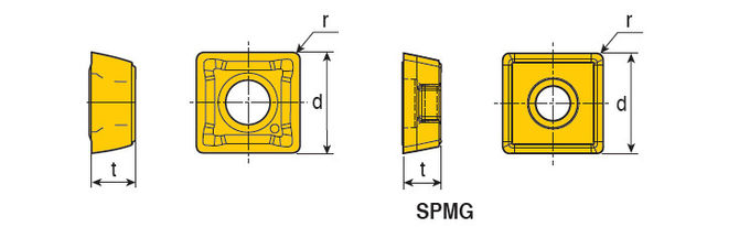 Καταχωρήσιμη σειρά SPMG05/06/08/09 /14 ενθέτων SPMG τρυπανιών του U καρβιδίου Tungeten