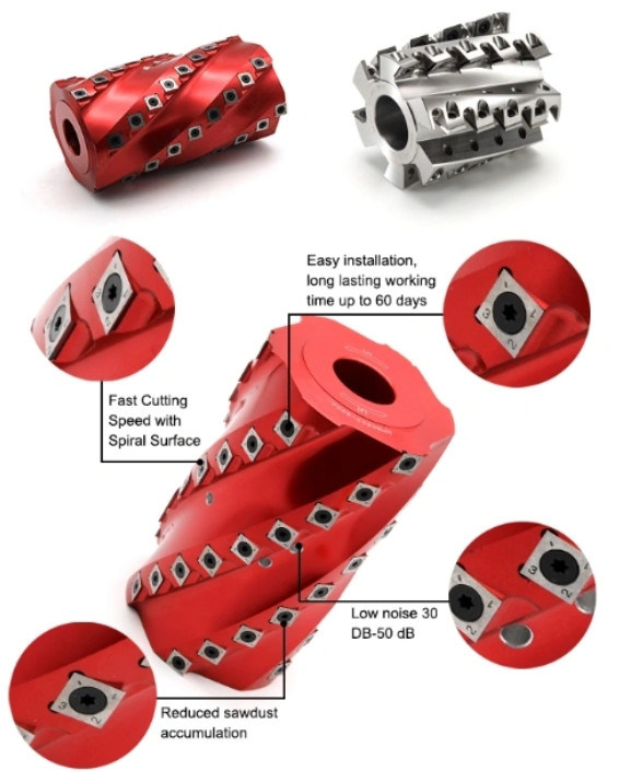 Σπειροειδές χάλυβας Cutterhead τύπων ανθών δαμάσκηνων ή υλικό κραμάτων αργιλίου